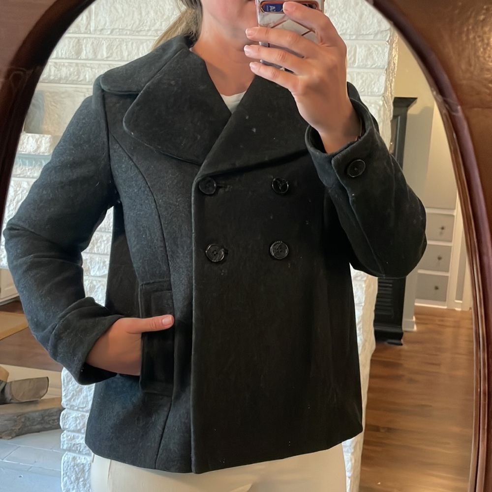 🛍️  WOOL Coat Banana Republic Gray Coat - Like New!